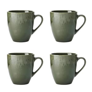 Mikasa Jardin 4-Piece Stoneware Mug Set 420ml Green
