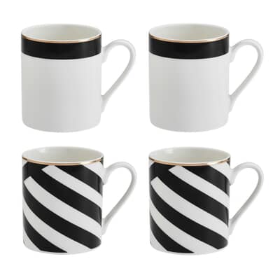 Mikasa Luxe Deco 4-Piece China Mug Set 380ml