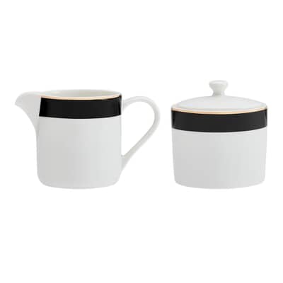 Mikasa Luxe Deco China Sugar Pot and Creamer Set 245ml