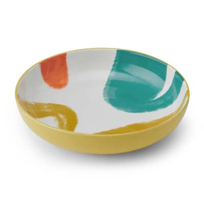 Mikasa Yellow Abstract Pattern Stoneware Bowl 21 cm