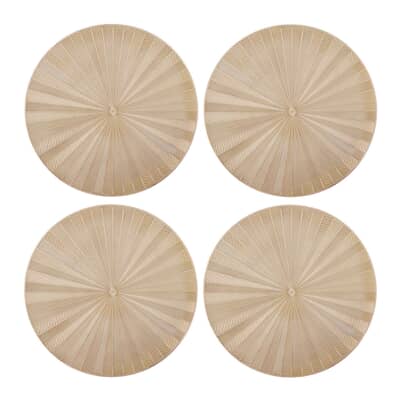 Mikasa 4-Piece Round PU Gold Placemat Set 38cm
