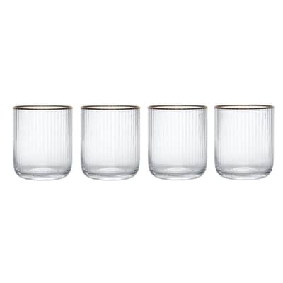 Mikasa Sorrento 4-Piece Crystal Tumbler Glass Set 400ml