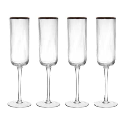 Mikasa Sorrento 4-Piece Crystal Flute Glass Set 200ml