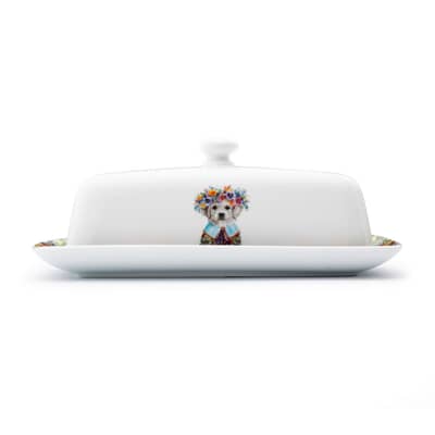 Mikasa Tipperleyhill Porcelain Puppy Butter Dish