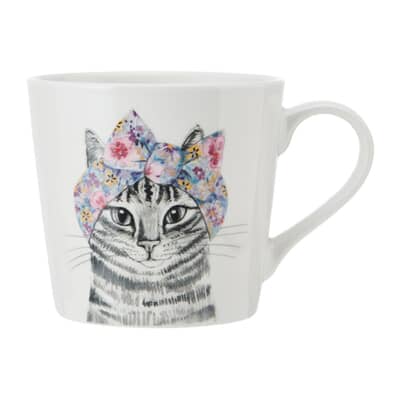 Mikasa Tipperleyhill Cat Print Porcelain Mug 380ml
