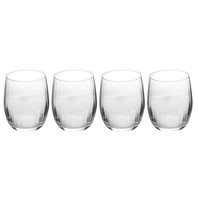 Mikasa Treviso 4-Piece Crystal Stemless Wine Glass Set 350ml