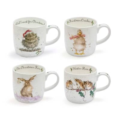 Wrendale Christmas - Set Of 4 Mugs