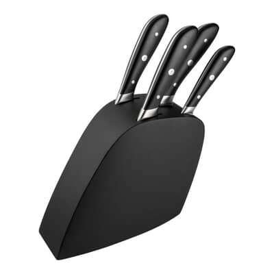 Rockingham Forge 6 Piece Knife Block Set Black Ashwood