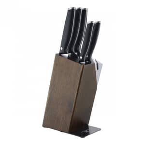 Rockingham Forge 6 Piece Knife Block Set Wood