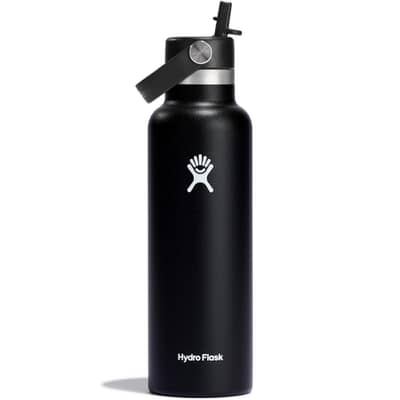 HydroFlask 21oz S/S Water Bottle with Flex Straw Cap Black