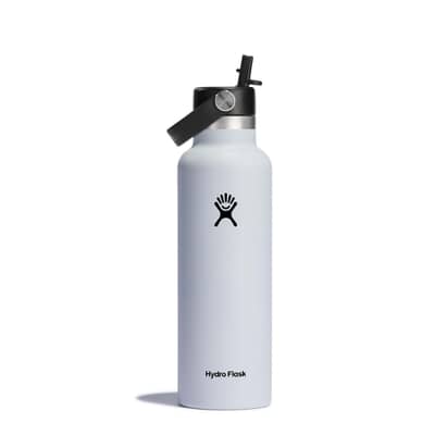 HydroFlask 21oz S/S Water Bottle with Flex Straw Cap White