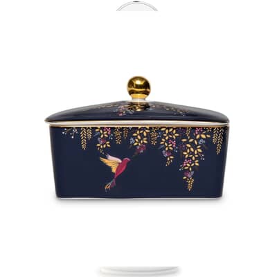 Sara Miller Chelsea Collection - Covered Butter Dish Navy