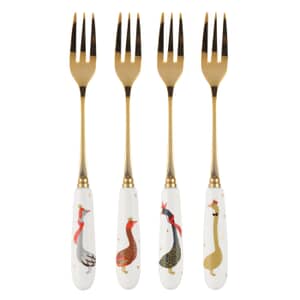 Sara Miller Geese Christmas Collection - Pastry Forks Set Of 4