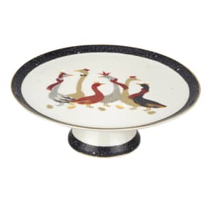 Sara Miller Geese Christmas Collection - Footed Cake Plate
