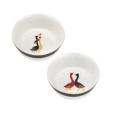 Sara Miller Geese Christmas Collection - 4 Inch Bowl Set Of 2