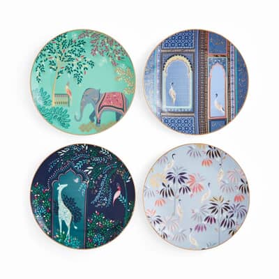Sara Miller India Collection - Cake Plates Set Of 4