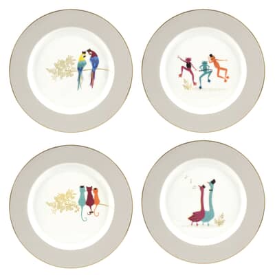 Sara Miller Piccadilly Cake Plates Set Of 4