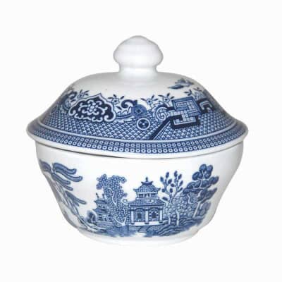 Churchill Blue Willow Covered Sugar Bowl