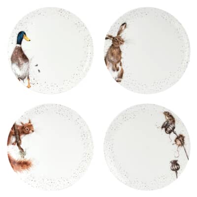 Wrendale 10.5 Inch Coupe Plates Assorted Set Of 4