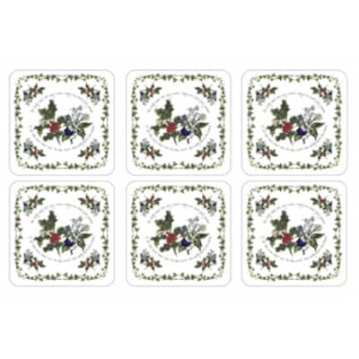 Portmeirion Holly and Ivy - Coasters Set Of 6