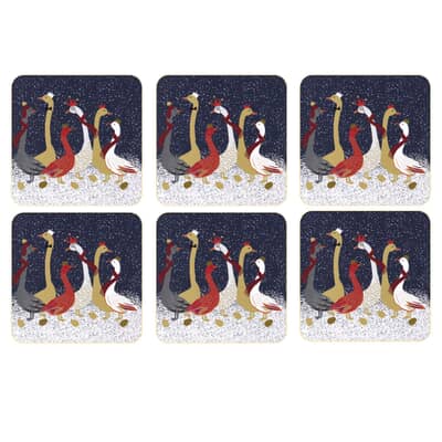 Sara Miller Geese Christmas Collection - Coasters Set Of 6