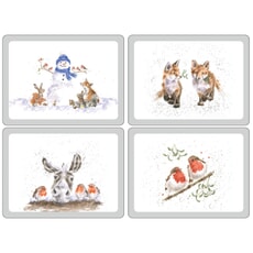 Wrendale Large Christmas Placemats Set Of 4