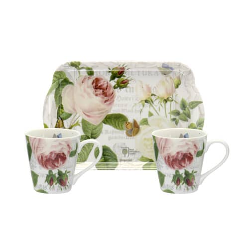 Portmeirion Pimpernel RHS Roses Mug and Handled Tray Set