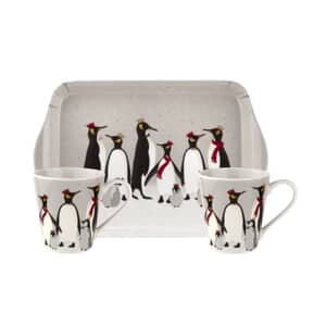 Sara Miller Penguin Christmas Collection - Mug And Tray Set