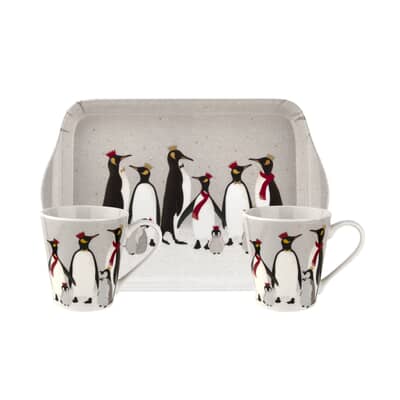 Sara Miller Penguin Christmas Collection - Mug And Tray Set