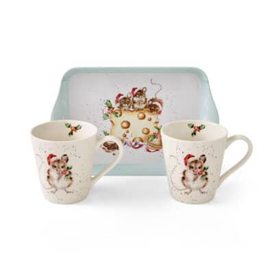 Wrendale Christmas Holly Jolly Mug And Tray Set