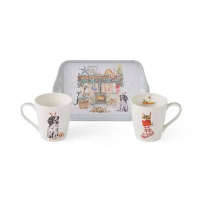 Wrendale Christmas No Place Like Home Mug And Tray Set