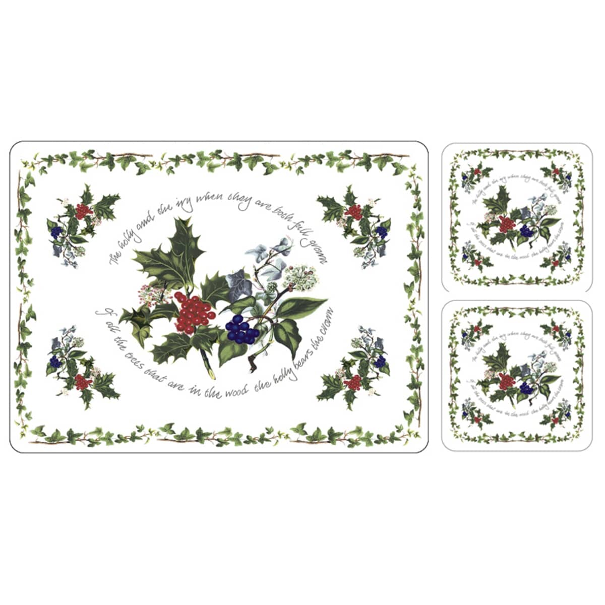 Portmeirion Holly & Ivy Placemats & Coasters (X0012568038)