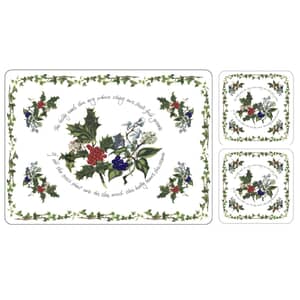 Portmeirion Holly and Ivy Christmas Set Of 6 Placemats and FOC Coasters