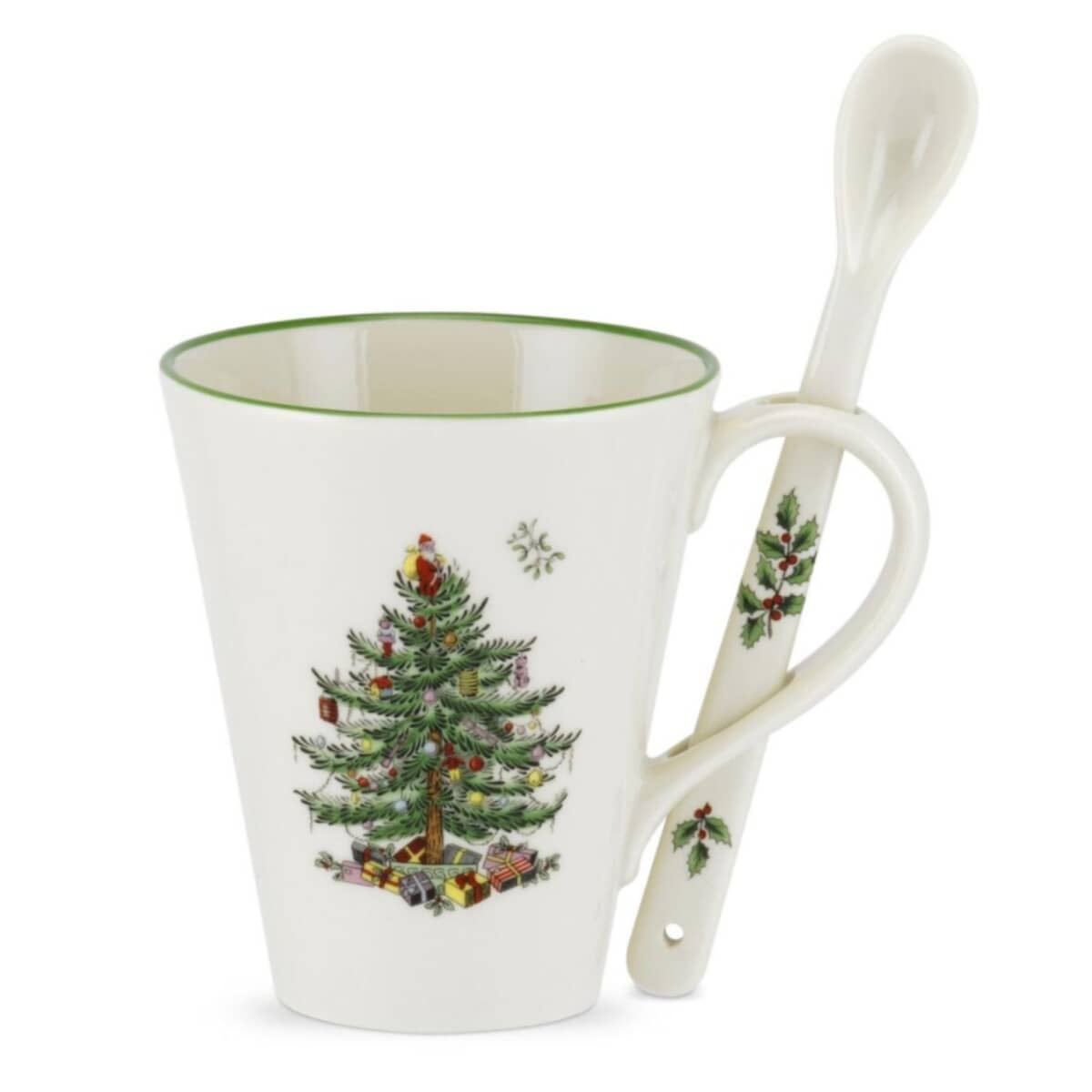 Spode Christmas Tree Mug And Spoon Set (XT5269XP)
