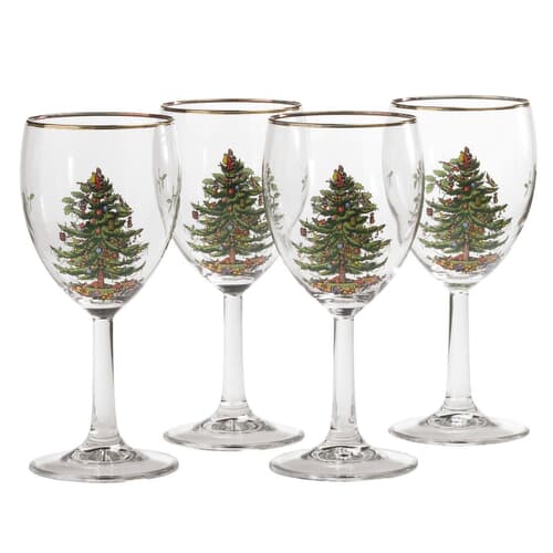 Spode Christmas Tree - Wine Glass Set Of 4