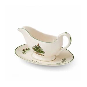 Spode Christmas Tree Sauce Boat And Stand