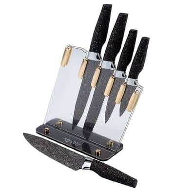 Arthur Price Kitchen Gold Fleck 6 Piece Knife Block