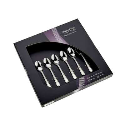 Arthur Price Bead Box Of 6 Coffee Spoons