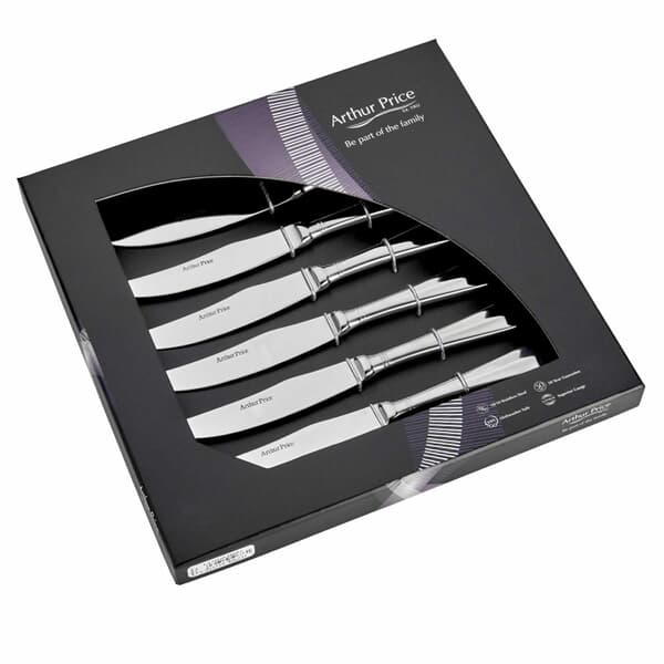Arthur Price Cutlery Rattail Box 6 Steak Knives (ZRIS0841)