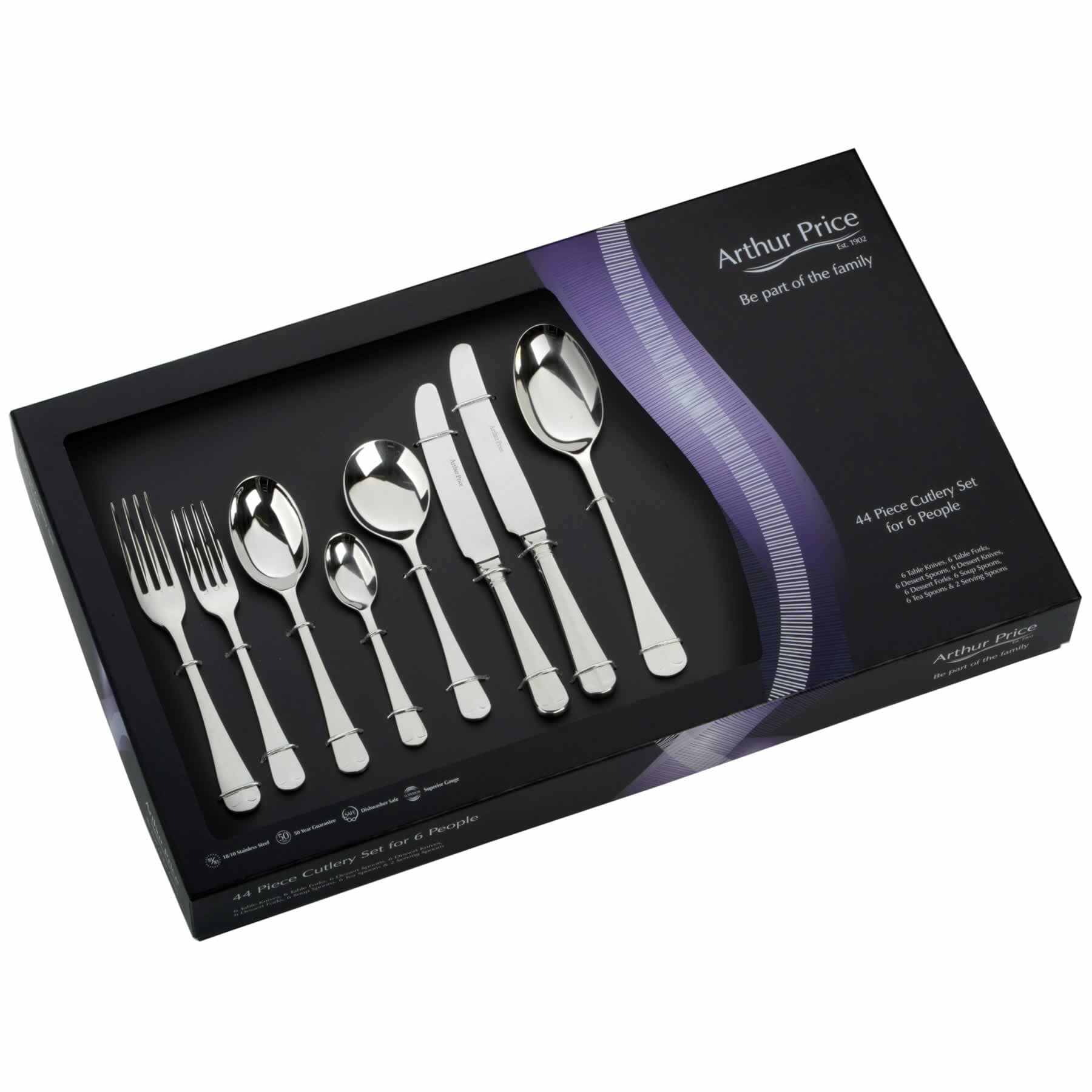 Arthur Price Cutlery Rattail 44 Piece Boxed Set (ZRIS4411)