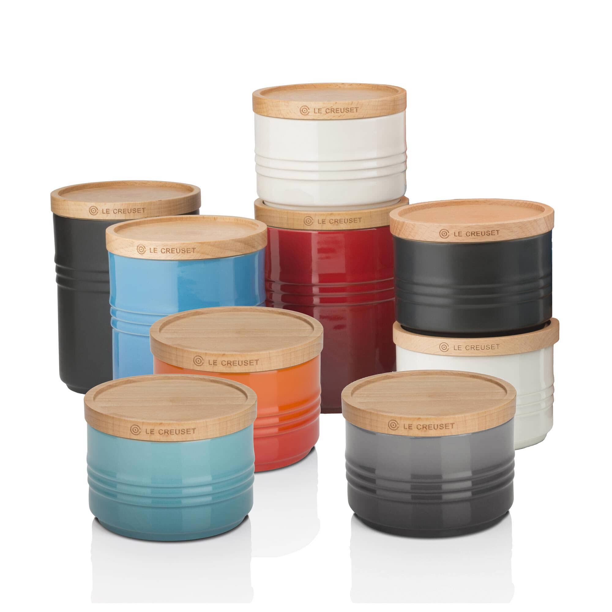 Le Creuset Medium Storage Jar With Wooden Lid Volcanic (9104440109