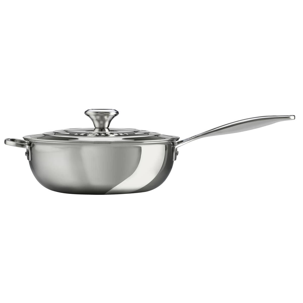 Le Creuset Signature Stainless Steel 24cm Non Stick Chefs Pan With Lid