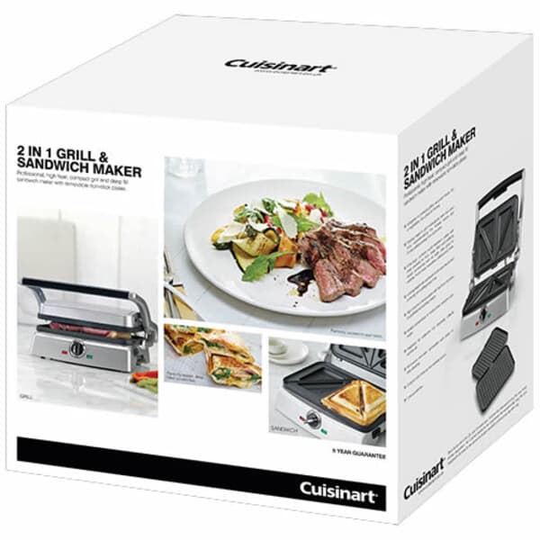Cuisinart 2 In 1 Grill And Sandwich Maker (GRSM2U)