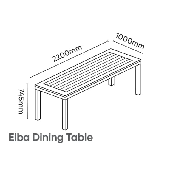 Kettler Elba Dining Table 220 x 100 (03931030200) Garden Furniture