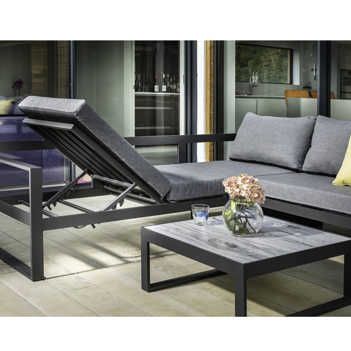 hartman vienna lounge sofa set with integrated lounger