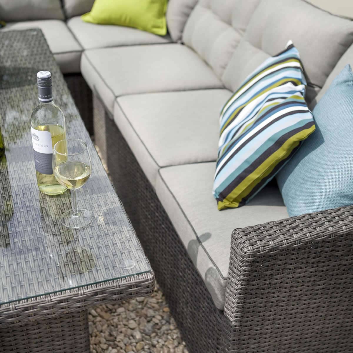 Hartman Appleton Casual Dining Set Slate/Stone (Grey Rattan