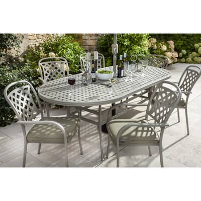 Hartman Berkeley 6 Seat Oval Table Set Maize/Wheatgrass