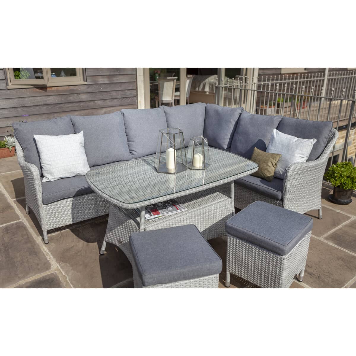 Hartman Curve Rectangular Casual Dining Set (HCURSET06) Garden