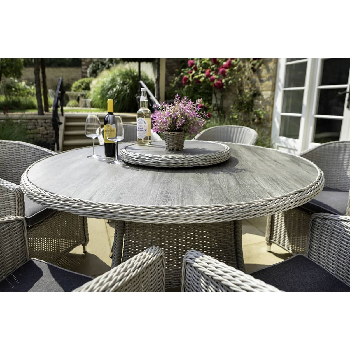 Hartman Henley 6 Seat Round Set with Lazy Susan - (HHENSET3) - Garden