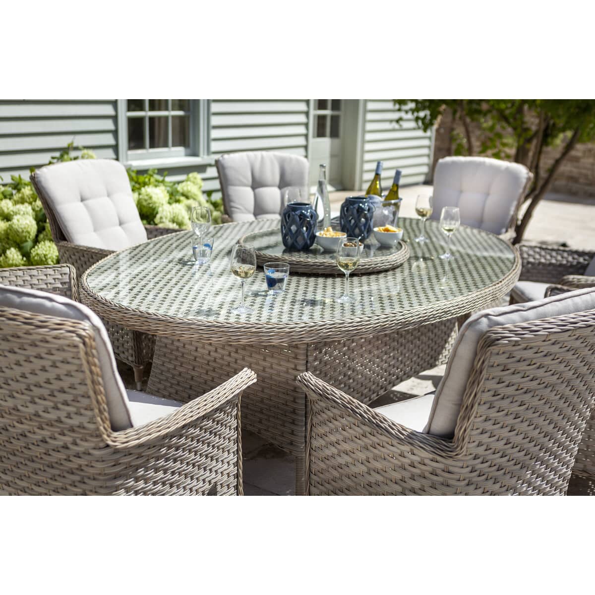 Hartman Heritage 8 Seat Elliptical Set With Lazy Susan Beech Dove 